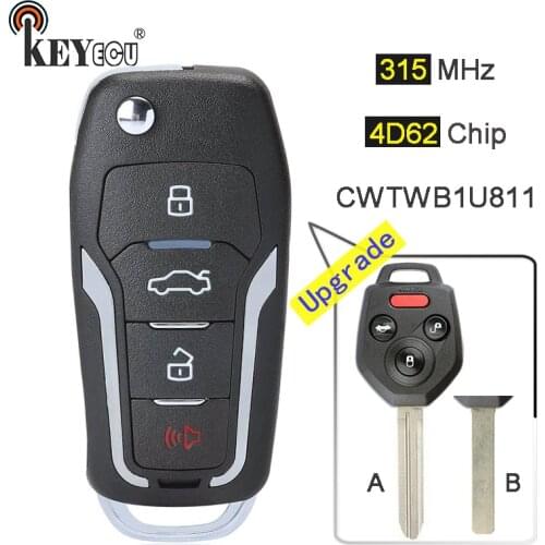 KEYECU 315MHz 4D82 Chip CWTWBU811 Upgraded Flip Folding 3+1 4 Button Remote Key Fob key for Subaru Forester Impreza Legacy WRX