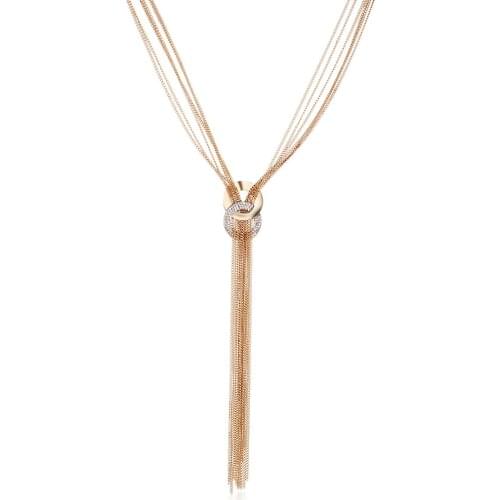 Hot Trendy Elegant Bohemia Tassel Long Necklace, Unique Long Crystal Pendant Necklaces, Initial Neckless Women Mother Gift