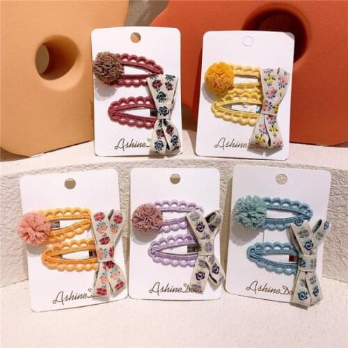 Lovely Floral Embroidery Hair Clips For Girls Cute Hair Accessories Set Children Hair Hair Clips Baby Clip Hair Grips Barrettes