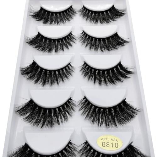 SHIDISHANGPIN 5 pairs mink eyelashes false eyelashes natural 3d mink lashes Soft Eyelash Extension Makeup Kit Cilios