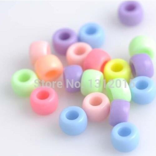 Wholesale Mixed Lucky Color charm Beads,Cylinder Round Acrylic Spacer Loose Beads Fit Diy 8mm 200pcs XY108