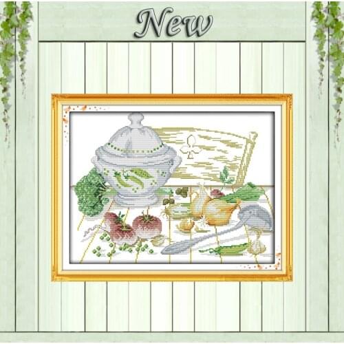 Vegetables onion painting diy home decor Counted printed on canvas 14CT 11CT Chinese Cross Stitch Needlework kits Embroidery Set