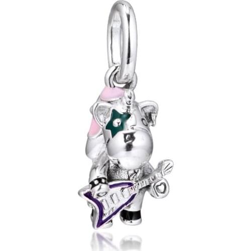 Fits Pandora Bracelet 925 Sterling Silver Bruno the Unicorn Punk Band Dangle Charm Silver Beads for Jewelry Making kralen charme