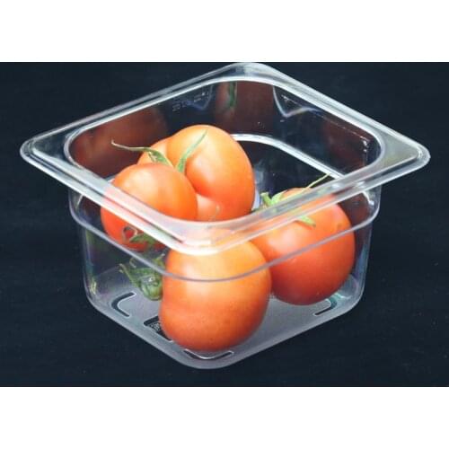 PC Acrylic Plastic transparent pick up GN pans Visible food square pots Exhibition plate score basin Containers Storage box tray