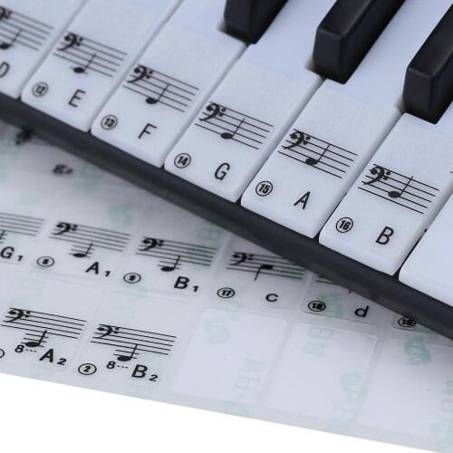 Transparent 49 61-key Electronic Keyboard 88-key Piano Score Key Annotation White Key Keyboard Musical Instrument Accessories