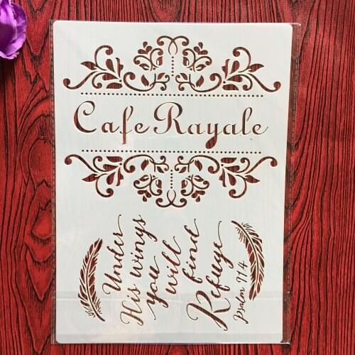 A4 29 * 21cm Cafe Rayale Floral DIY Stencils Wall Painting Scrapbook Coloring Embossing Album Decorative Paper Card Template