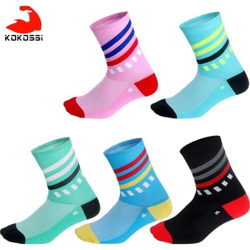 KoKossi Cycling Socks Comfortable Soft Breathable Mesh Durable Moisture Wicking Socks Running Football Moderate Sports Socks