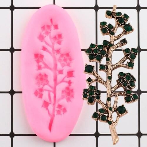 Tree Branches Silicone Molds Gem Diamond Fondant Cupcake Topper DIY Cake Decorating Tools Candy Clay Chocolate Gumpaste Moulds