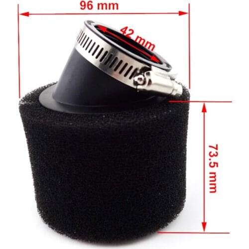 XLSION Angled Air Filter 42mm Dual Layer Sponge Foam Cleaner For 125cc 140cc CRF KLX Pit Dirt Bikes