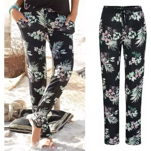 Women New Fashion Pants High Waist Printing Easy Trousers Long Pants Boho Beach Pockets Pants High Quality Daily Pant Штаны 2021