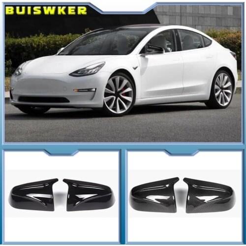 2Pcs Auto Side Rear View Mirror Cover Shell Cap Housing Replacement For Tesla Model 3 2016 2017 2018 2019 2020