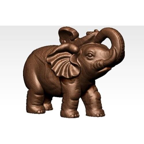 Elephant 3D model for cnc or 3D printers in STL file format