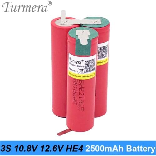 3S 10.8V 12.6V Lithium Battery Pack 18650 HE2 2500mah 20A 35A Discharge Current for Screwdriver Battery and Shurik (customize) 3
