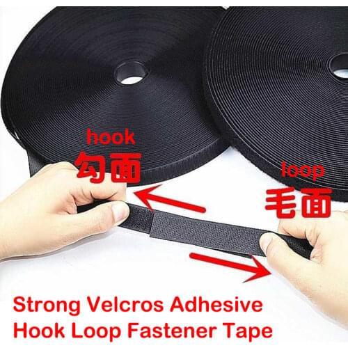 5Meter/lot 16/20/25/30/38/50/100/150mm Hook and Loop Fastener No Glue Velcros Tape Strip Nylon Black White Velcros Sewing DIY