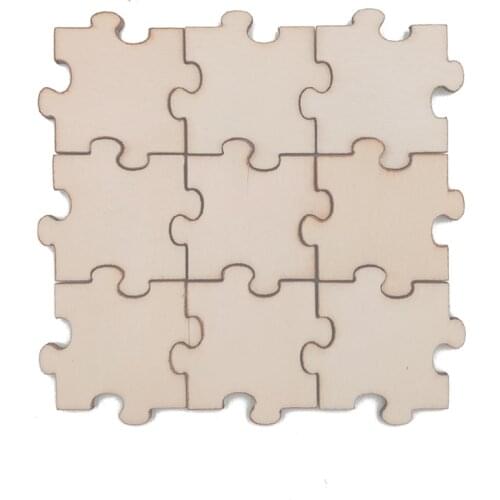 50pcs Blank Puzzle Unfinished Wood Puzzle, Wooden Jigsaw Puzzles for DIY, Kids Color-in Crafts Projects