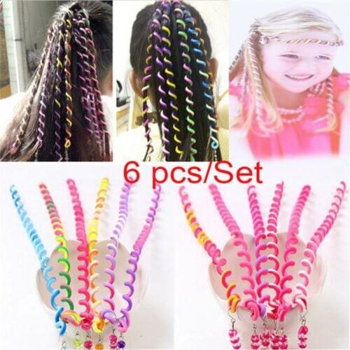 6Pcs/Set Girl Mom Curler Hair Braid hair styling tools hair roller woman girl Braid Maintenance The princess hair accessory