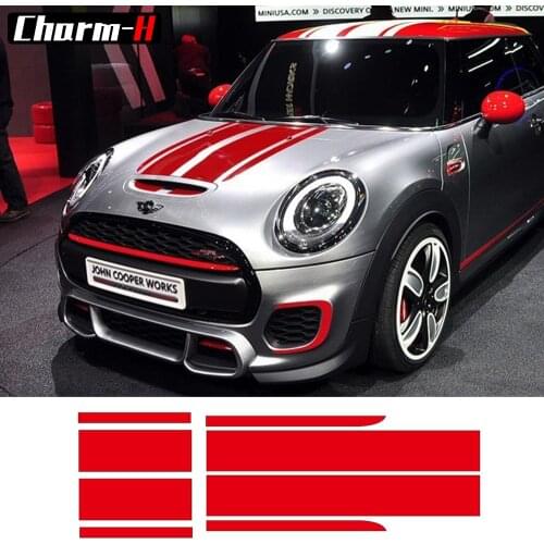 Car Hood Bonnet Stripes Engine Cover Taligate Trunk Decal For MINI John Cooper Works F56 F55 F57 R56 R57 R58 R59 JCW Accessories