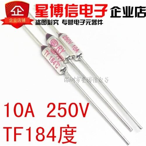 Free shipping 100pcs RY-184 Temperature Fuse RY Heat Protector 184 Degrees 10A 250V TF 184C Switch