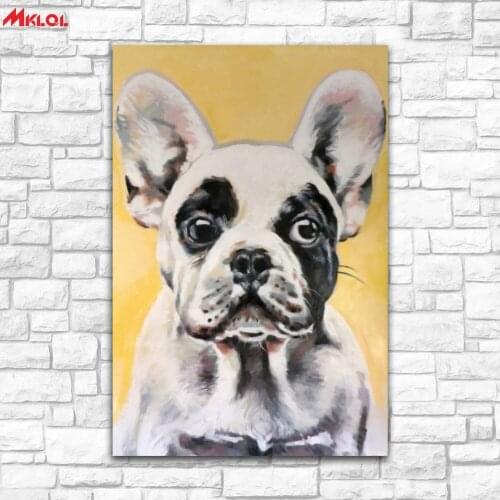 Large Wall Art,dog ,Restaurant study Bedroom Decor Wall oil Painting Print Nice wall picture for living room no frame yellow