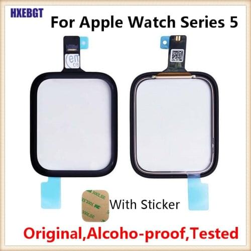 For Apple Watch Series 5 S5 Touch Screen Digitizer With Flex Cable Water-proof Sticker 40MM 44MM Touch Glass Sensor Panel Parts