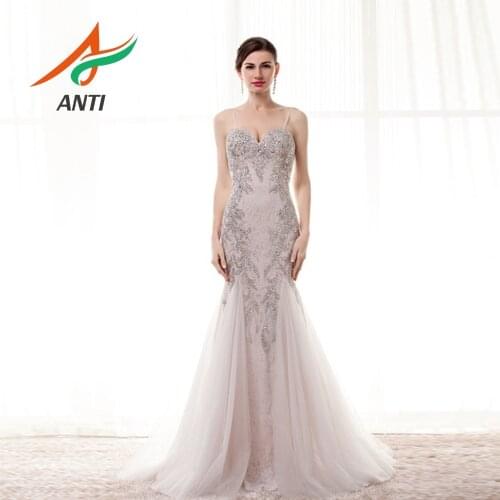 ANTI Hot Sale Mermaid Evening Dress Dubai Couture Formal Party Gowns Sleeveless Abendkleider Aibye Arabic Vestido Custom LM088