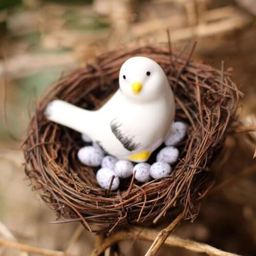 Artificial Nest Bird Eggs Miniature Fairy Garden Home Houses Decoration Mini Craft Micro Landscaping Decor DIY Accessories