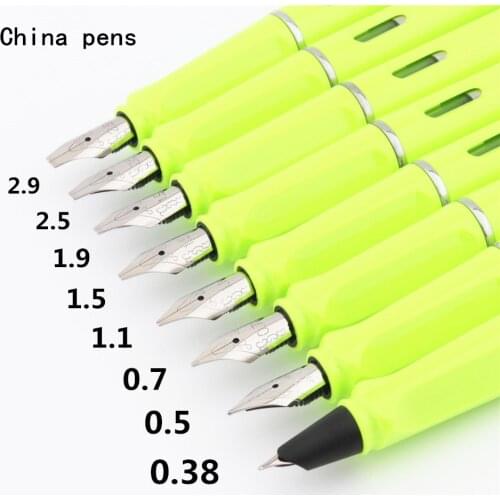 Jinhao 871 Fluorescent green English calligraphy Duckbill parallel Art pen flower body Flat Nib Tibetan Arabic Fountain Pen