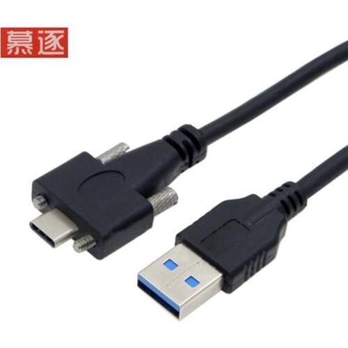 USB 3.0 A Male to USB 3.1 type c USB-c Type-C with Dual Screws Locking male Data Cable Standard USB3.0 Panel Mount Type 4FT 1M