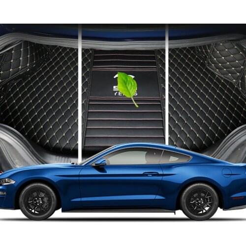 Embroidery Tail box pad Trunk mat All-inclusive tail box mat For 15-20 Ford Mustang Interior stowing tidying accessories
