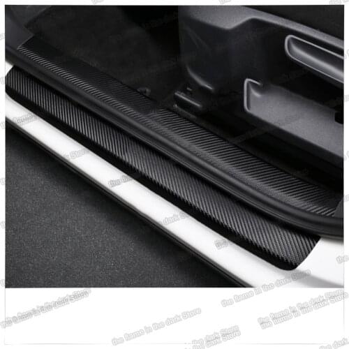 Lsrtw2017 Fiber Leather Door Sill Mat Thresold Cover Anti Scratch for Skoda Karoq 2016 2017 2018 2019 2020 Accessories Sticker