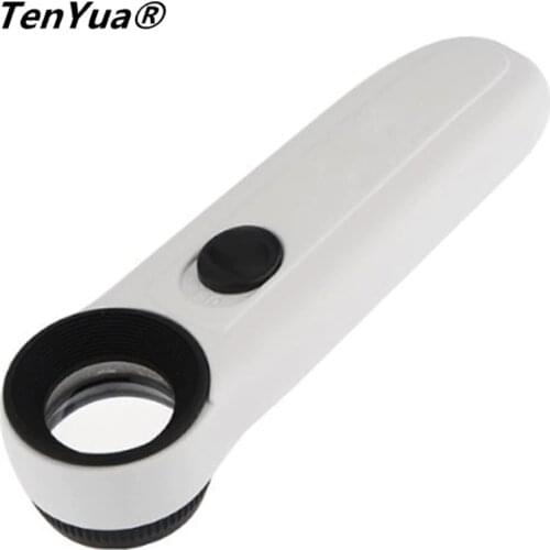 40 x Magnifier 21mm Glass Magnifying Lens Jewelry Eye Loupe Loop With Led Light