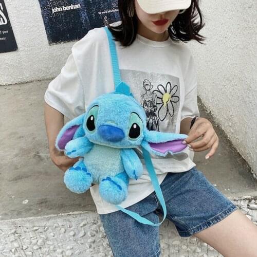 Kawaii Disney Cartoon Lilo & Stitch Plush Backpack Cute Stitch Backpacks Stuffed Plush Dolls For Girls Bags Soft Christmas Gift