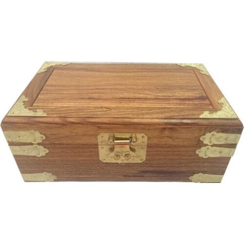 Rosewood double wooden jewelry box wood storage box small jewelry box antique mahogany wedding gift