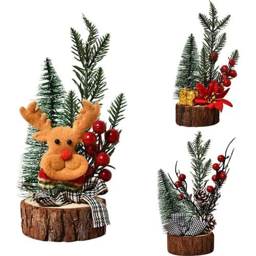 Christmas Desktop Tree Ornament Home Office Table Top Glowing Tree Decor Holiday Decoration