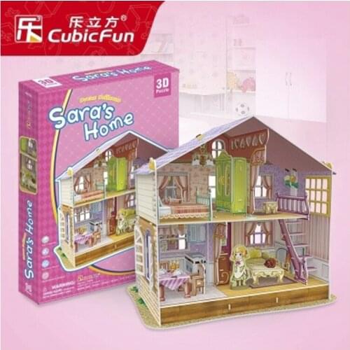 T88 3D Puzzles Childrens Educational Toys 3D Puzzle Girl House Sarah Kelly Seaside Villa Girls DIY Cottage
