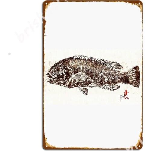 Tautog On Rice Paper Metal Signs Retro Wall Decor Home pub Tin sign Posters