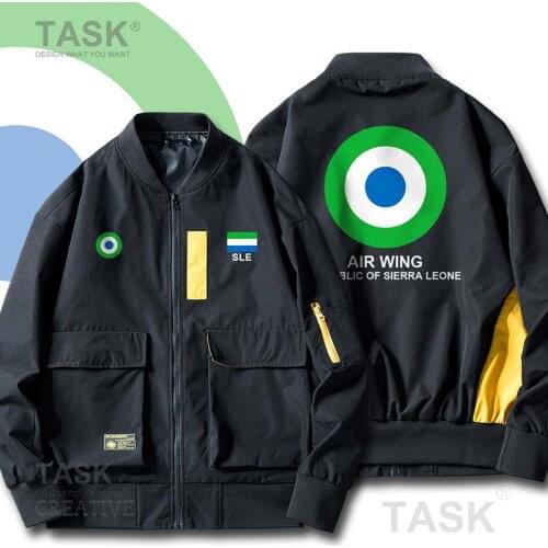 Military Army Jackets Air Force Sierra Leone Leonean SL SLE Men Flight Pilot Air Force Coats Military Motorcycle Jackets Coat
