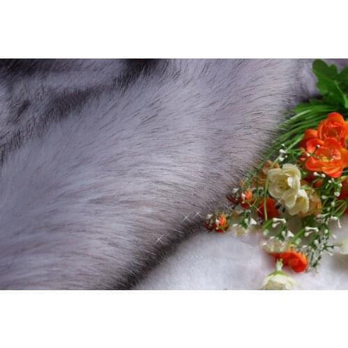 High-grade white color dye tip imitation fox fur fabric,hats scarves material,patchwork cloth,15cm*70cm/pcs