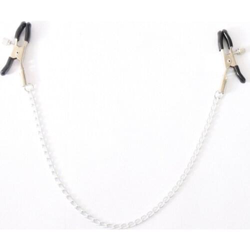 Stainless Steel Metal Chain Nipple Milk Clips Breast Clip Sex Slaves Nipple Clamps Sex Toys Butterfly Style For Couples