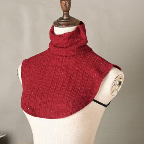 Detachable Autumn Winter Versatile Fake Collars Knitted Warm Turtleneck Neck Wrap Women Half Blouse Pullover Shirts Faux Collar