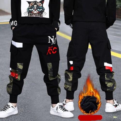 Winter Camouflage Cotton Pants Boys Clothes Outdoor Miltary Style Boys Cargo Pants Overalls Camo Long Pants Harem Trousers Kids