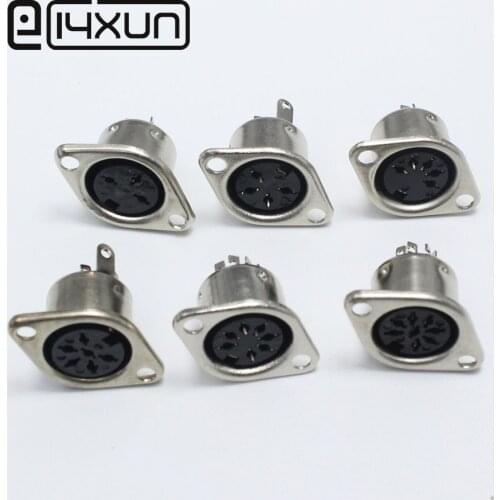 1pcs/lot DIN 3/4/5/6/7/8 Pin Female Jack Cable Plug Adapter Panel Mount Solder Chassis Connector
