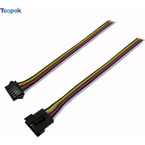 10 Pairs 6 Pin SM Connector Male And Female Plug JST Socket Connecting Cable Wire for 6 Pin RGB CCT LED Strip