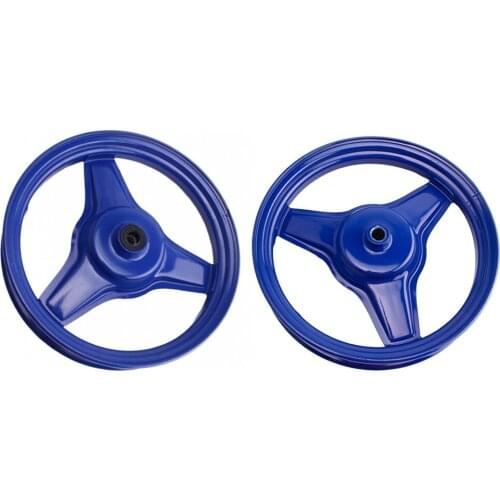2 Piece Durable Motorcycle Front+Rear Rim Wheel Replace For YamahaPW50 [Glossy Blue]