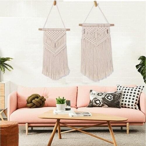 2 Styles Boho Tapestry Macrame Woven Wall Hanging Chic Home Geometric Art Decor Apartment Dorm Room Decoration