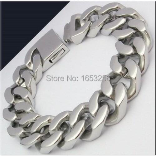 2015 Fashion Gifts Mens Wide Heavy 155g Cuban Curb Chain Pure Stainless Steel Bracelet 8.5" 20mm Toggle Clasp