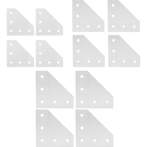 4Pcs Joining Plate Outside 5-Hole Aluminum Connecting Reinforcement Right Angle Connection Connecting Plate