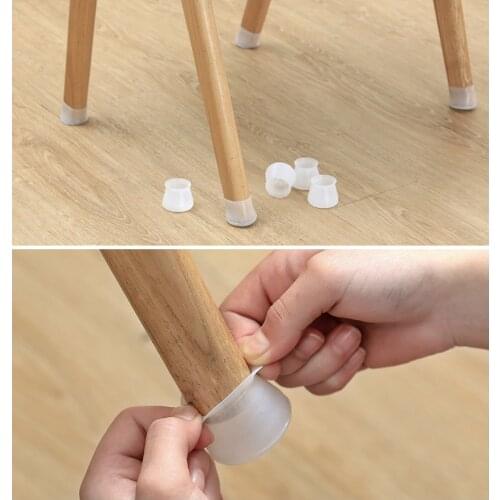 4PCS Super Pratical Chair Leg Caps Anti-Slip Furniture Leg Covers Silicone Round Floor Protectors for Household Supplies