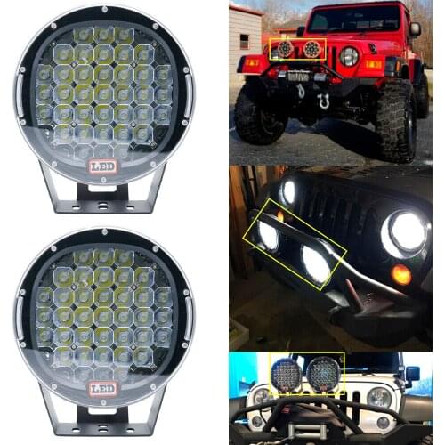 9inch Red Black round led driving light 12V 24V led off road light 185w led work light for SUV ATV UTV 4WD 4X4 freeship