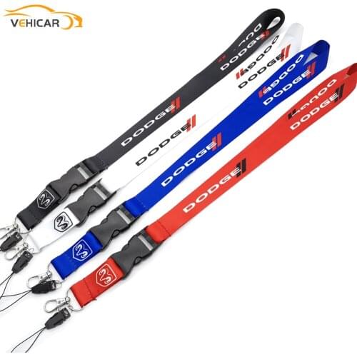 VEHICAR Car Logo Lanyard Neck Straps For DODGE Keys Mobile Phone USB Flash Drives Keychains ID Badges Card Auto Hang Rope